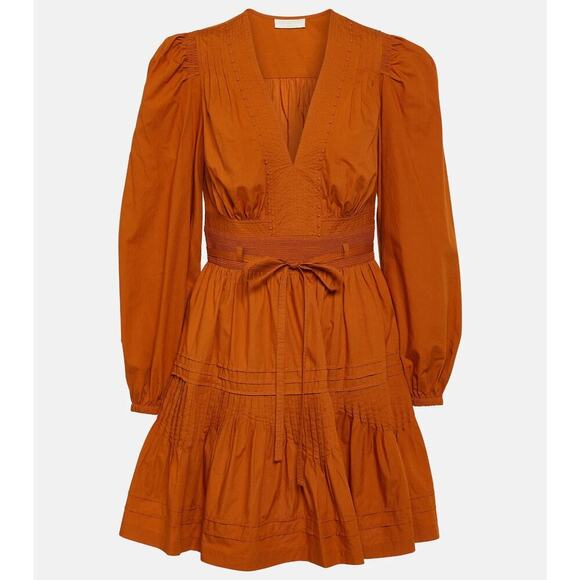 ULLA JOHNSON Rosalind Dress Saffron Rust Orange Size 2 - Picture 2 of 11